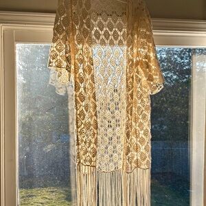 Bohemian Lace Kimono with Fringe